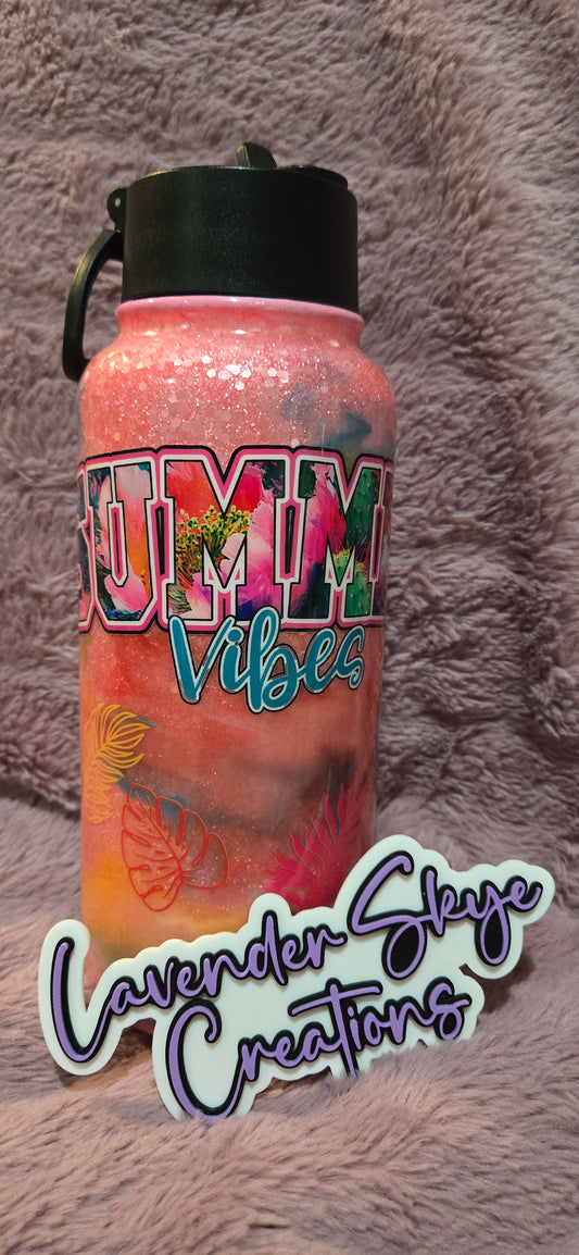 RTS 32oz Hydro {Summer Vibes Ink Swirl w/ Glow}
