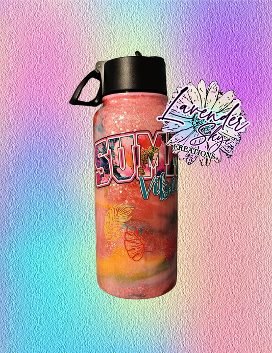 RTS 32oz Hydro {Summer Vibes Ink Swirl w/ Glow}