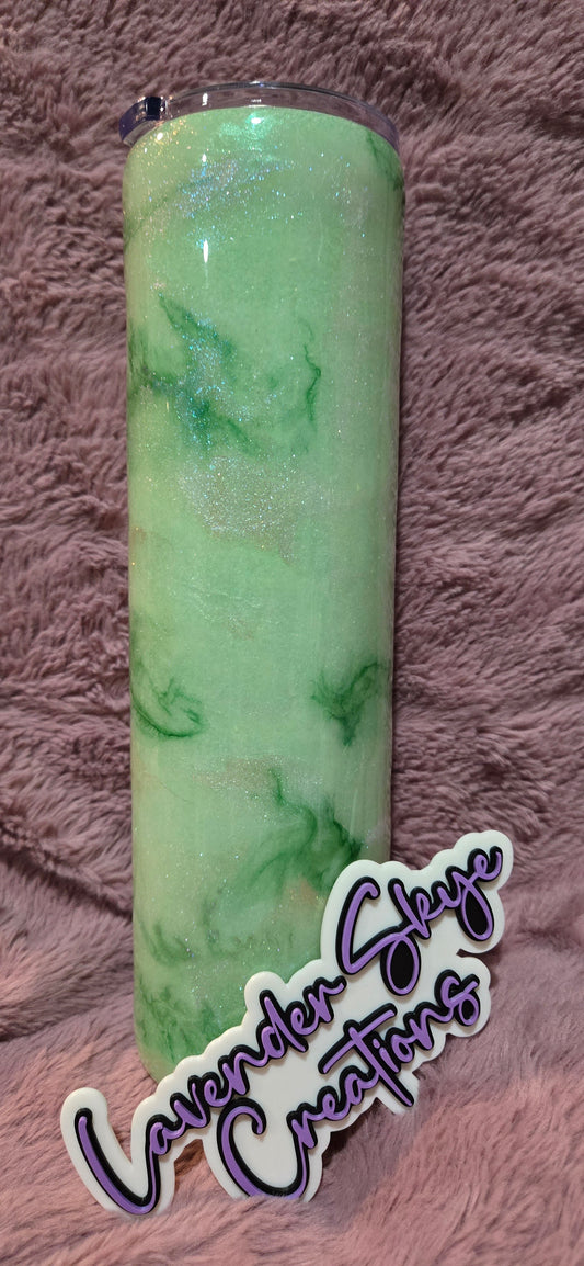 RTS 32oz Hydrofit {Green Ink Swirl w/ Glow}