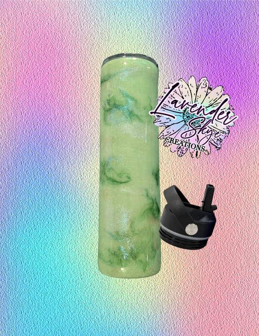 RTS 32oz Hydrofit {Green Ink Swirl w/ Glow}