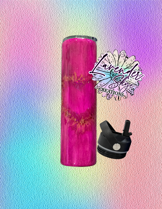 RTS 32oz Hydrofit {Pink Woodgrain Heart w/ Glow}