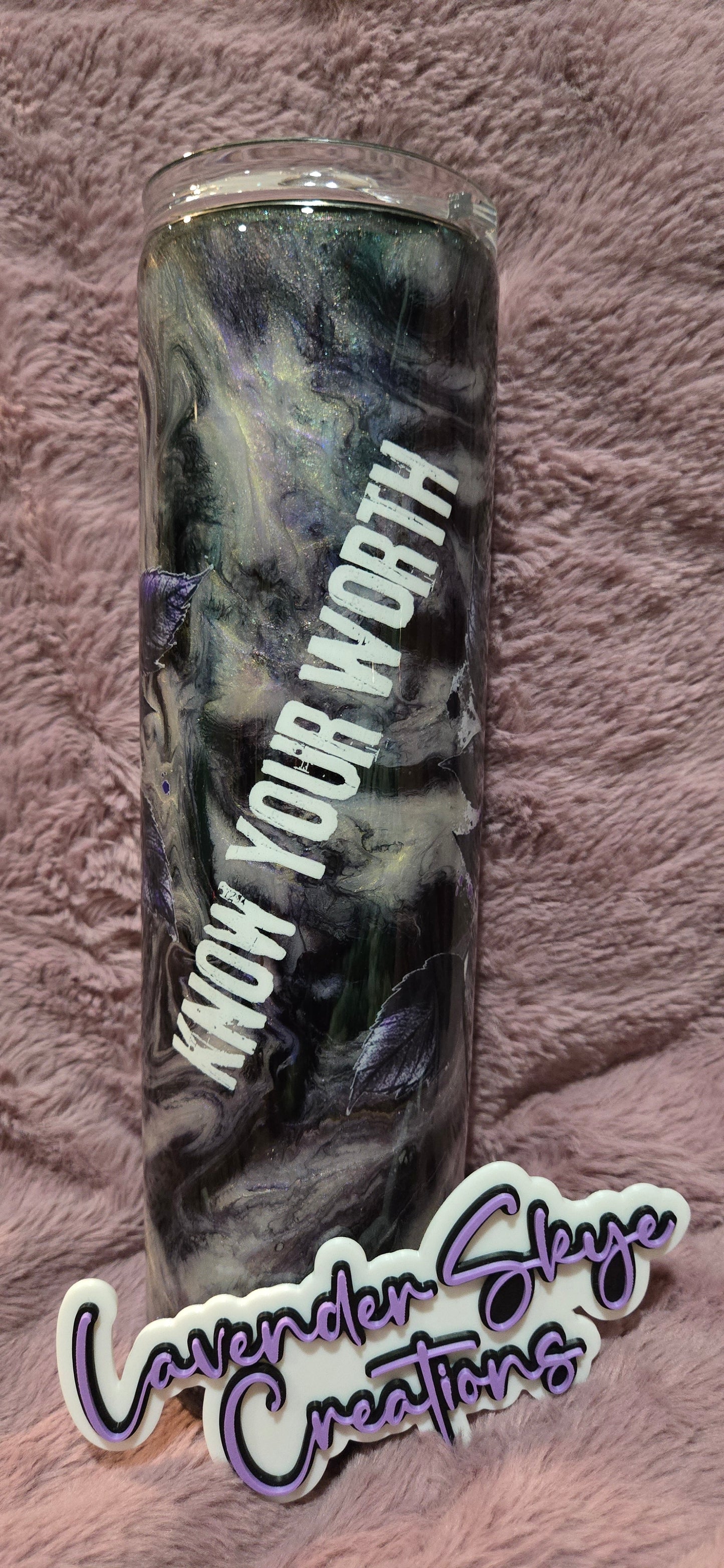 35oz Duo {Dark Flower Ink Swirl w/ Glow}