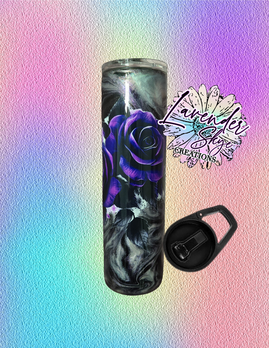 RTS 35oz Duo {Dark Flower Ink Swirl w/ Glow}