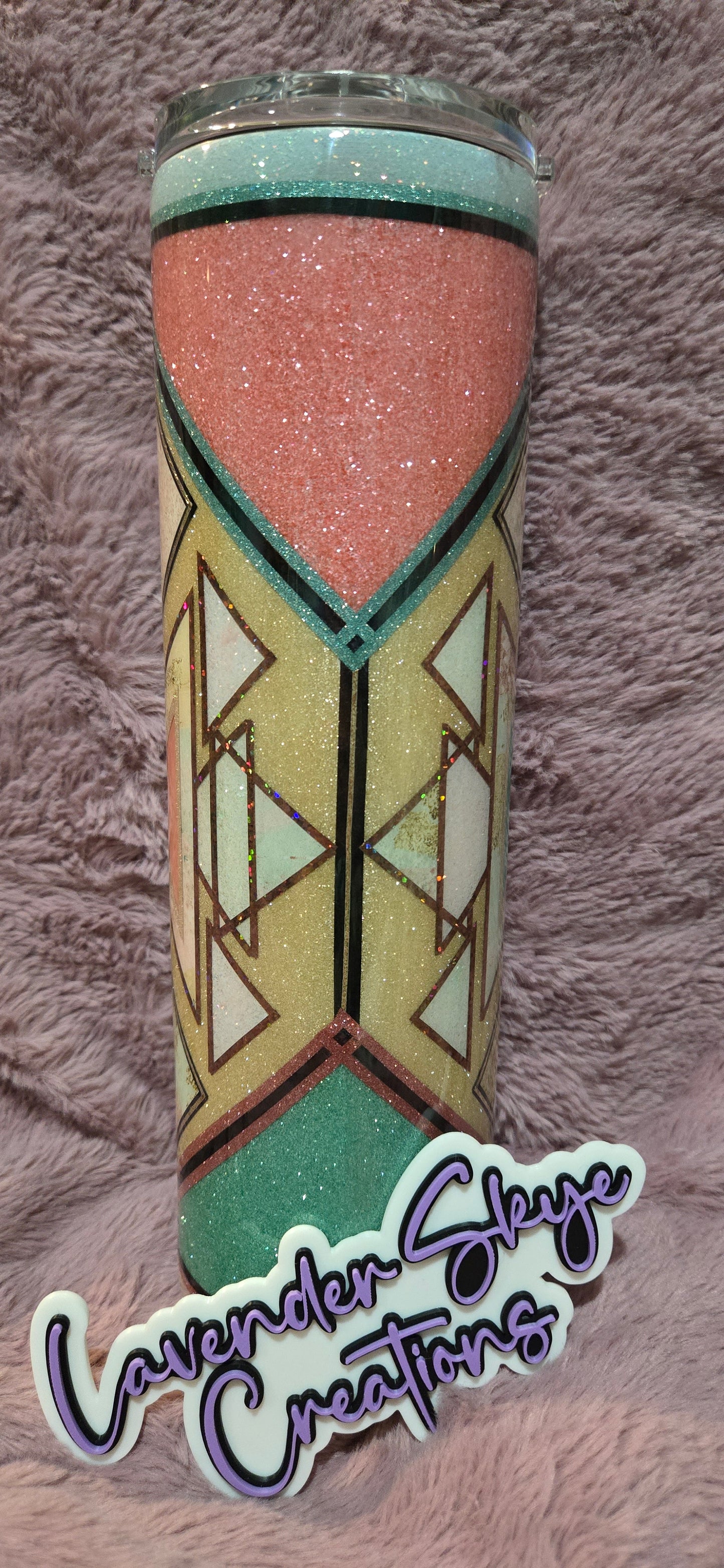 35oz Duo {Green/Pink Inward Arrows}