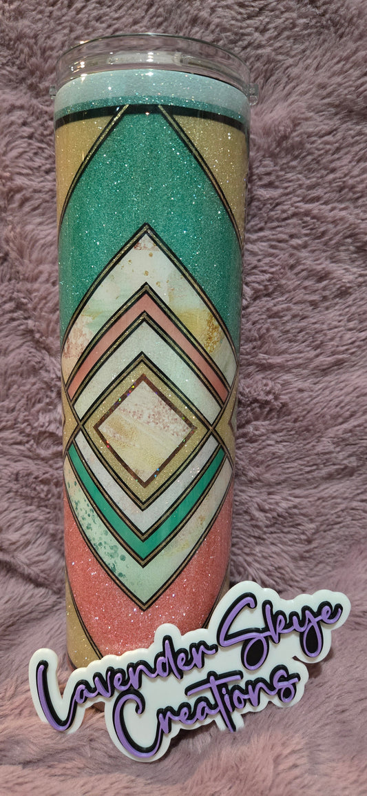 RTS 35oz Duo {Green/Pink Inward Arrows}