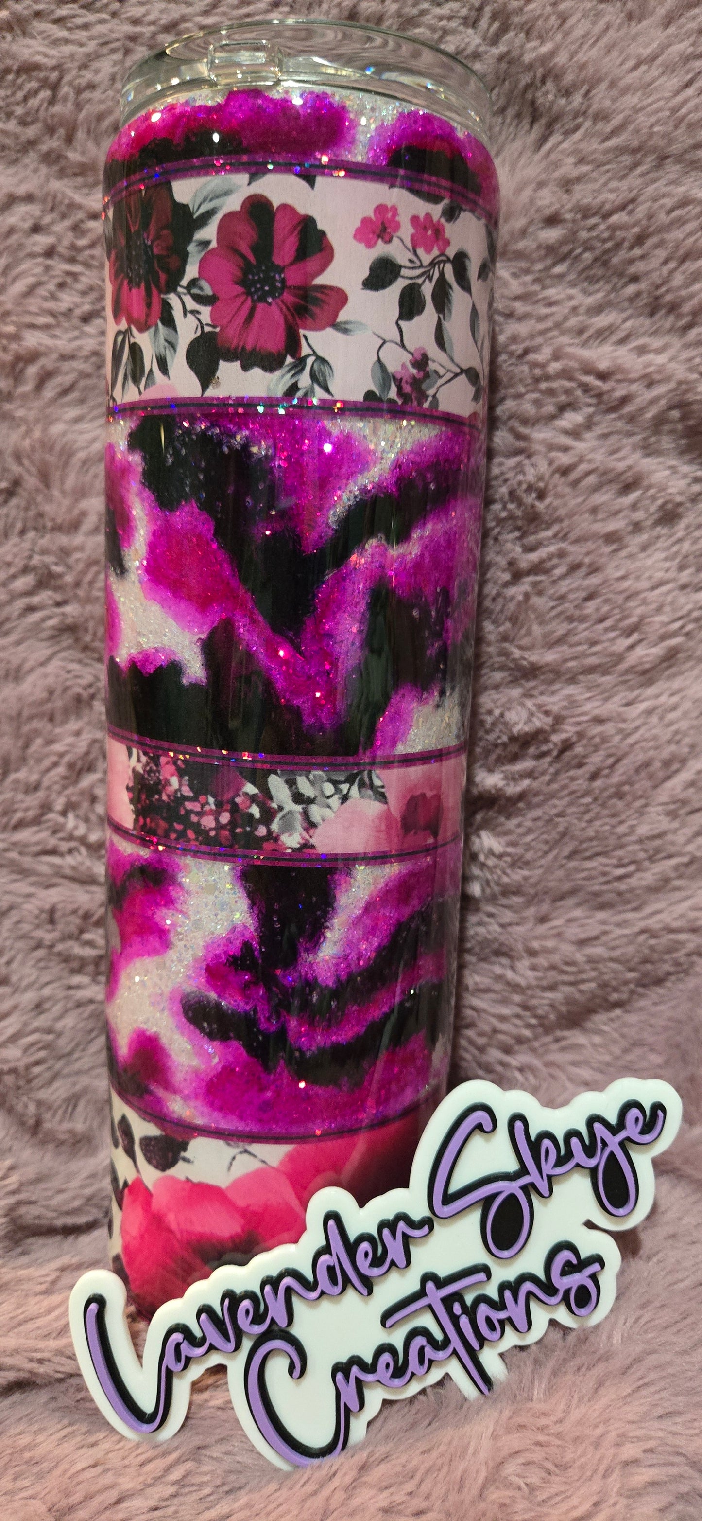 RTS 35oz Duo {Hot Pink Vinyl Ink Swirl}