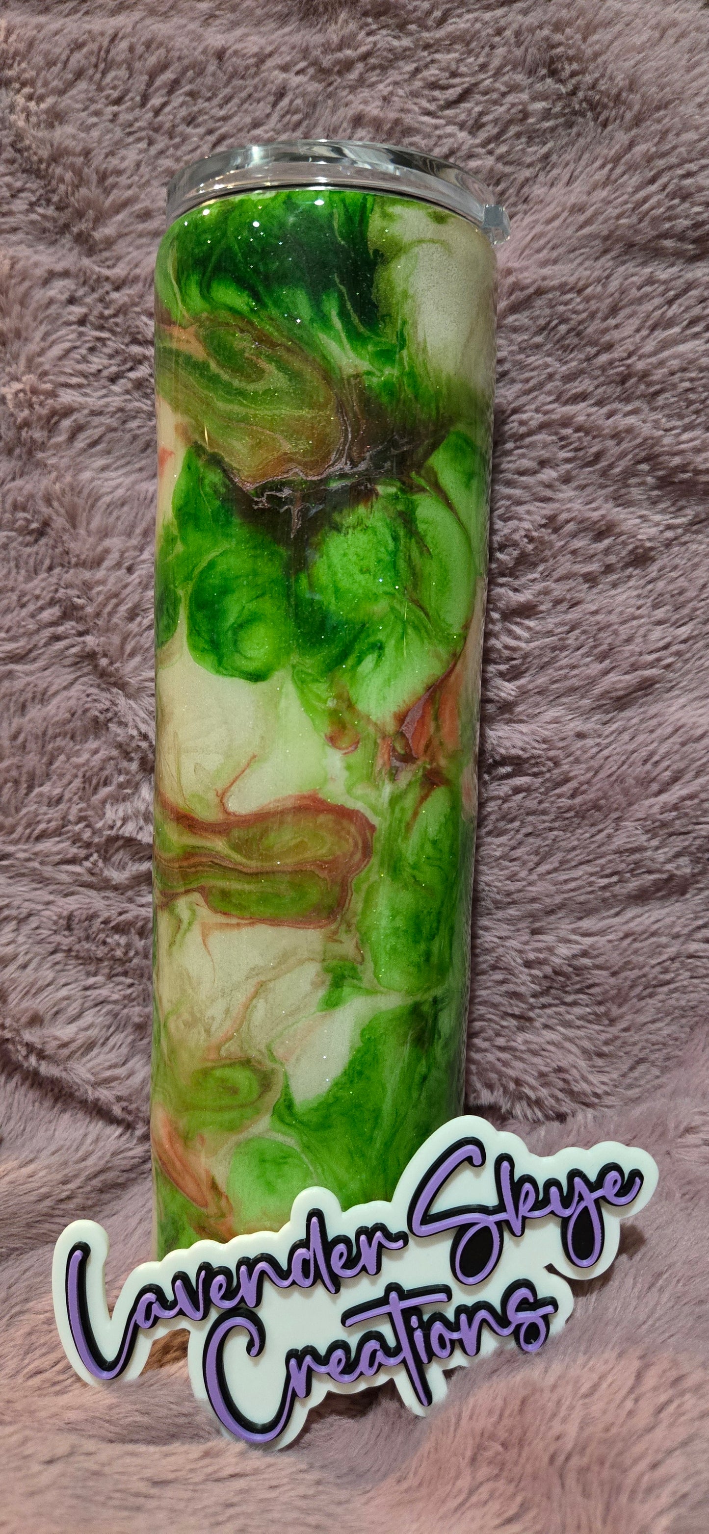 35oz Duo {Red/Green Ink Swirl w/ Glow}