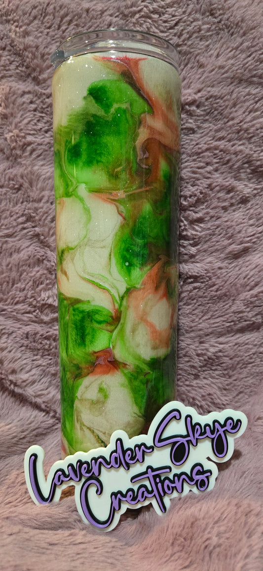 RTS 35oz Duo {Red/Green Ink Swirl w/ Glow}