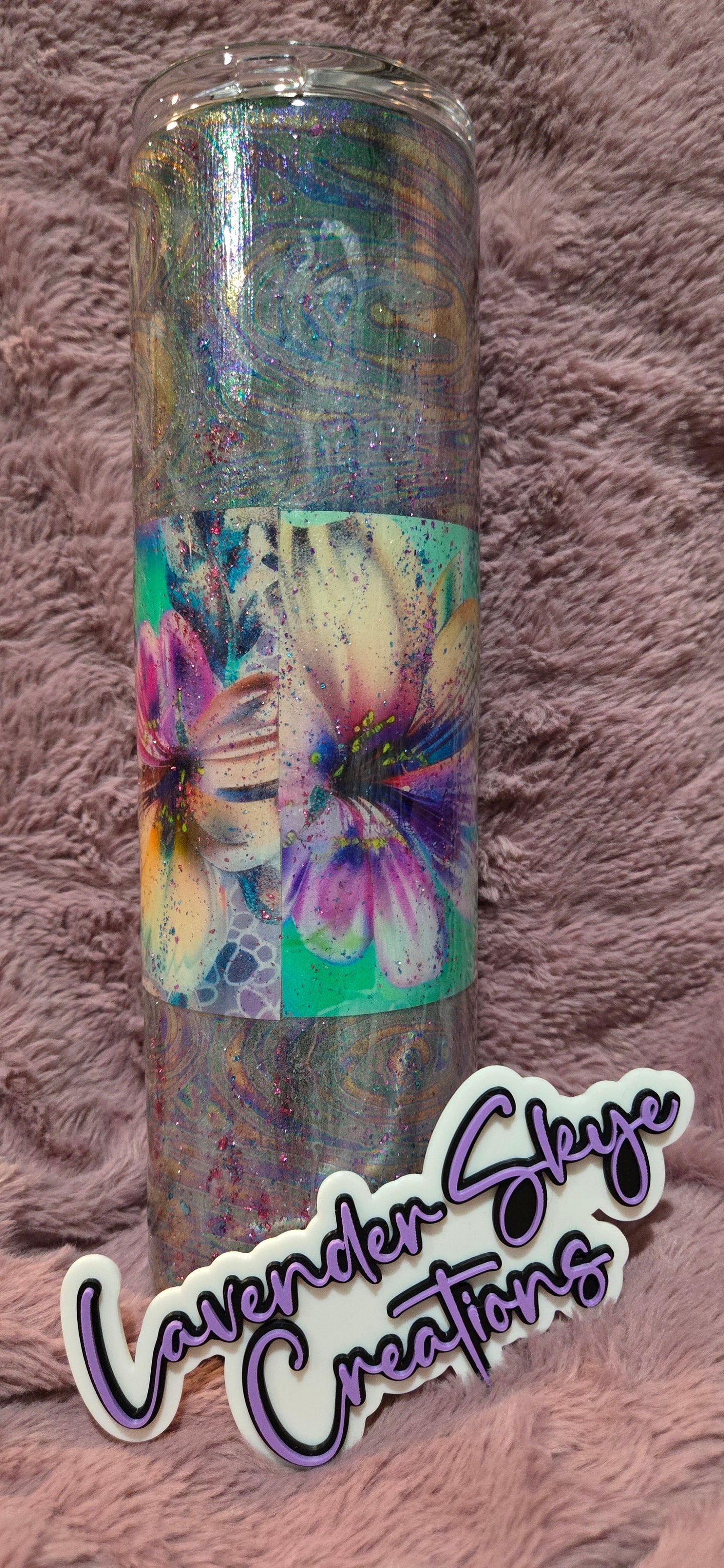 35oz Duo {Swirly Flowers w/ Glow}