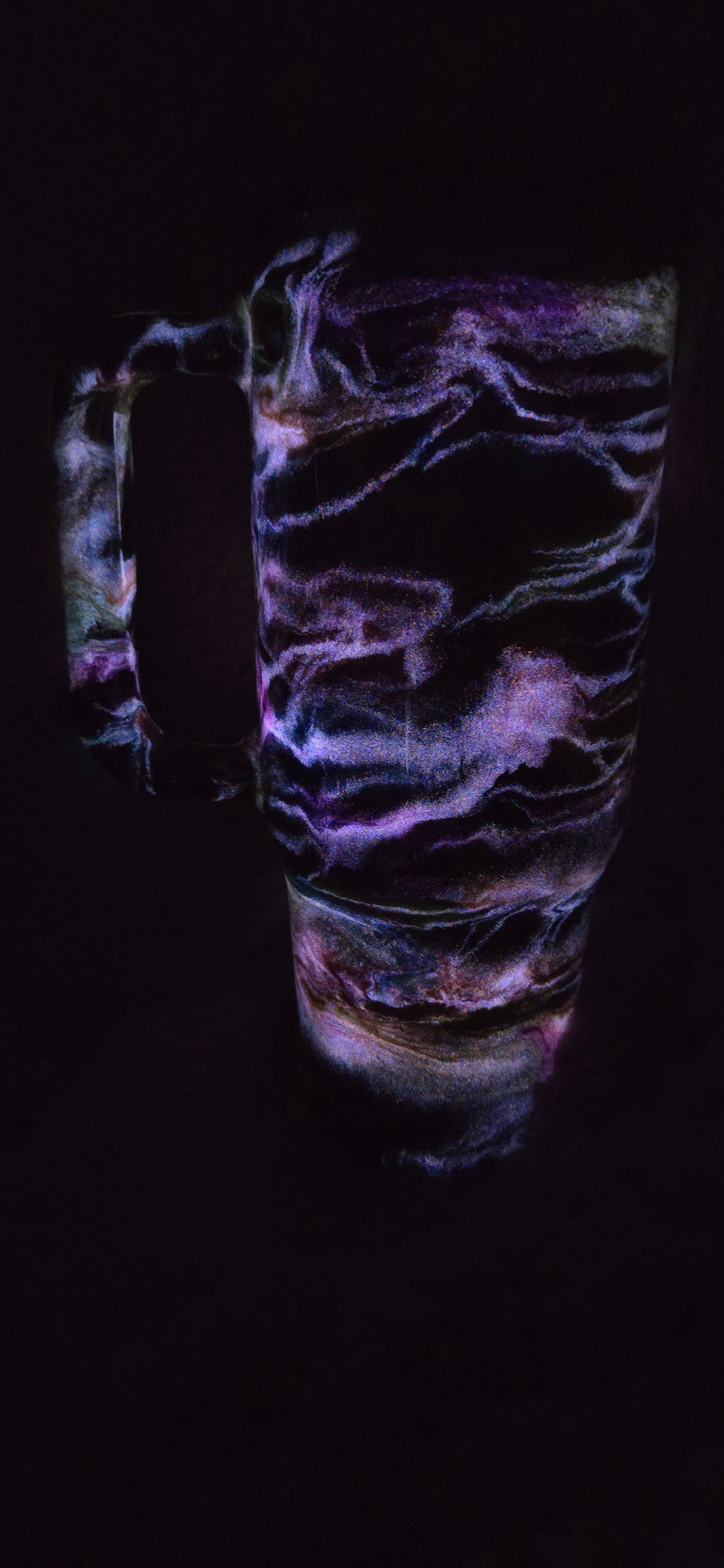 40oz Big Swig {Neon Chrome Ink Swirl w/ Glow}
